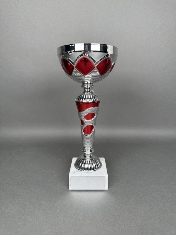 Pokal Ebba, Silver-Röd, 245mm, Diameter 100mm